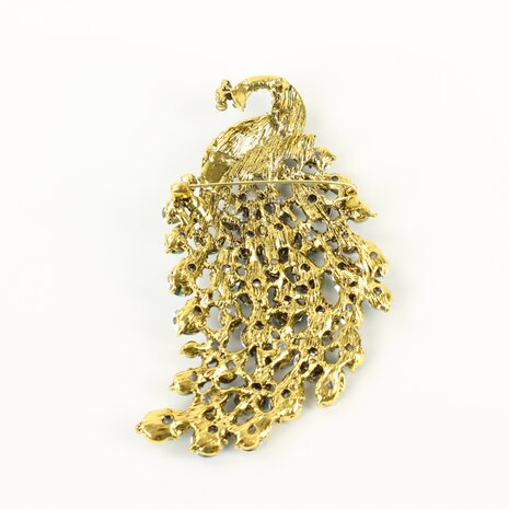 Set 3 Pauwen Broches met strass-steentjes - foto 7