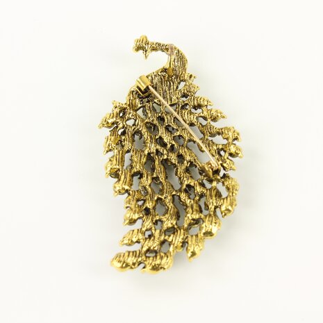 Set 3 Pauwen Broches met strass-steentjes - foto 5