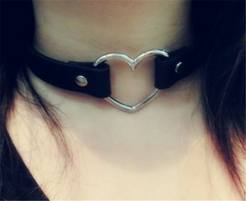 Halsband Punk Gothic Hart Choker Ketting Harajuka PU Leder