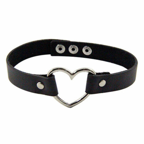 Halsband Punk Gothic Hart Choker Ketting Harajuka PU Leder
