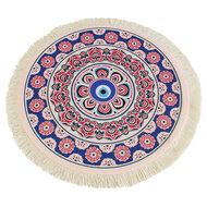 Blue Glaze Ronde Muismat met Kwastjes
