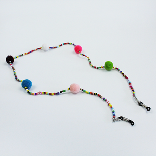 Brillenkoord hip Ibiza kraaltjes pom pom Brillenkoord hip Ibiza kraaltjes pom pom