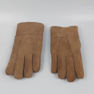 Schapenvacht Suède handschoenen bruin medium - unisex