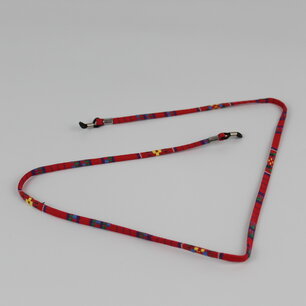 Brillenkoord hip Ibiza katoen rood plat Brillenkoord hip Ibiza katoen rood plat