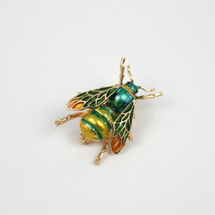 Bij / Hommel Broche Emaille Groen Bij / Hommel Broche Emaille Groen